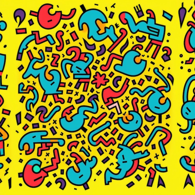 Photo exploring keith haring's iconic style unraveling the line patterns