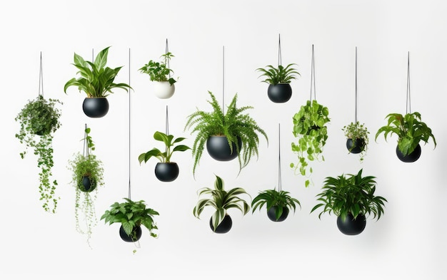 Photo exploring the modern and minimalist beauty of arranged plant pots