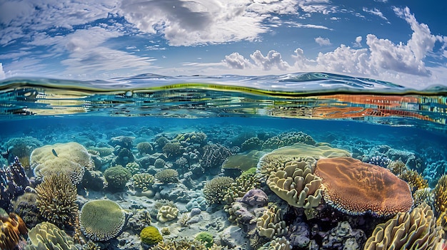 Foto esplorando il mistico mondo delle creature marine sotto le onde