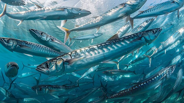 波の下の海生物の神秘的な世界を探索する背景