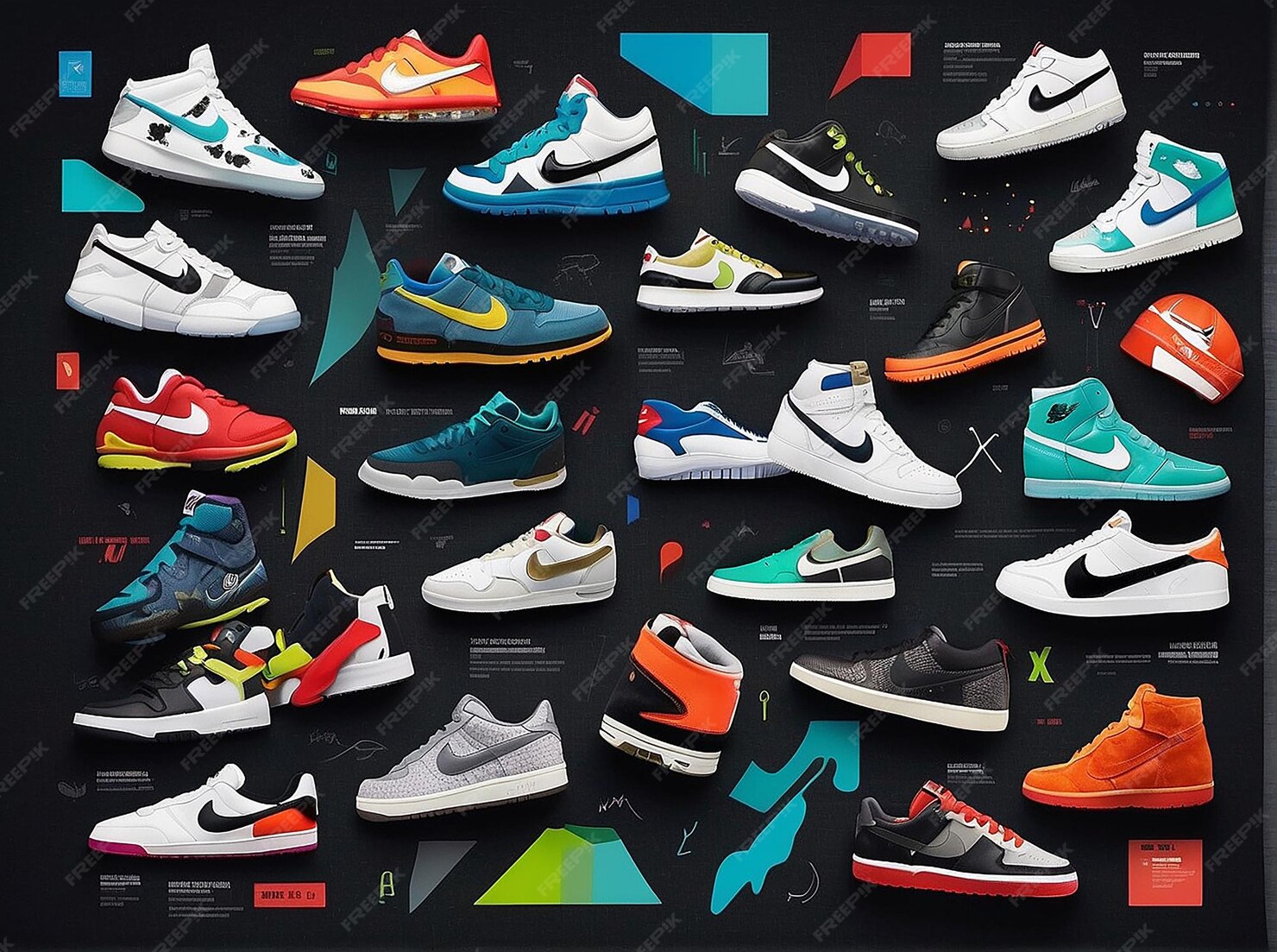 Premium Photo Exploring Nike Collaborations Interactive Timeline of