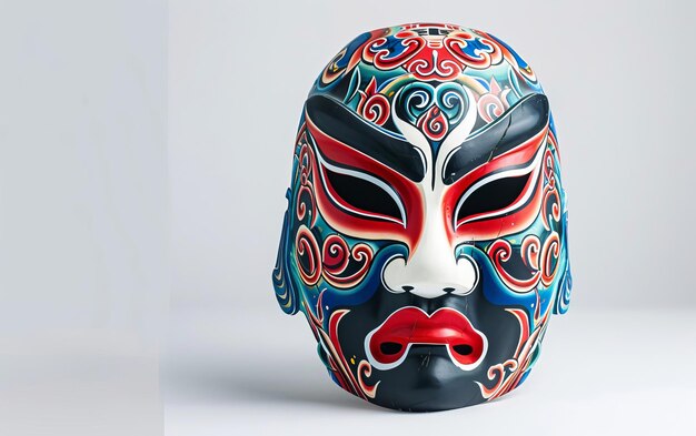 Photo exploring peking opera mask on white background