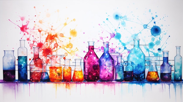 Exploring Scientific Theories Watercolor Image