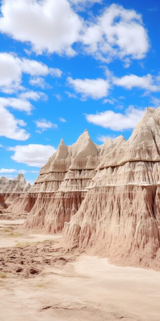 Photo exploring the surrealistic geological rock formations of badlands national park