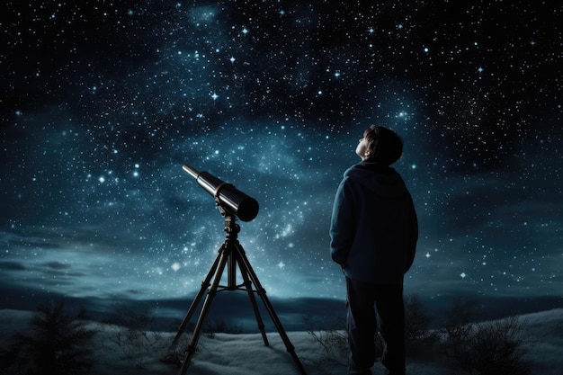 写真 コスモススターゲイザーと望遠鏡を探検する