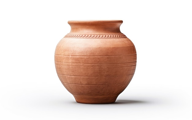 Exploring the Timeless Design of the Isolated Clay Pot Isolated on White Background