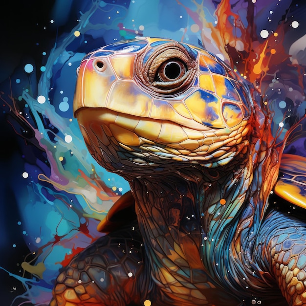 Exploring the Vibrant Depths Oceancore Terrapin Alcohol Ink Artwork