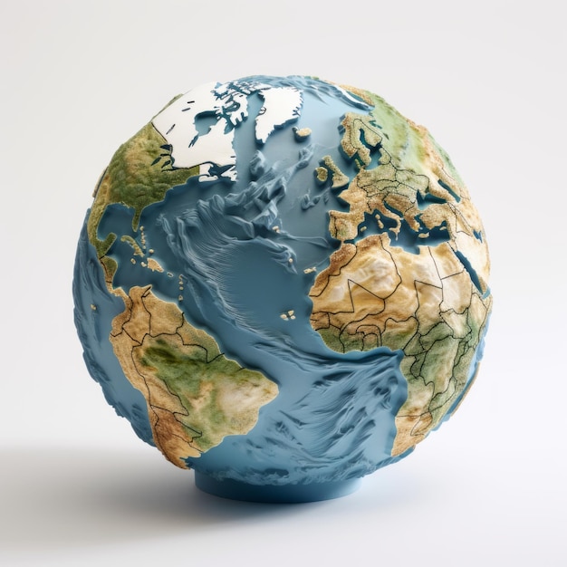 Exploring a World of Detail The Exquisite White Topographical Globe