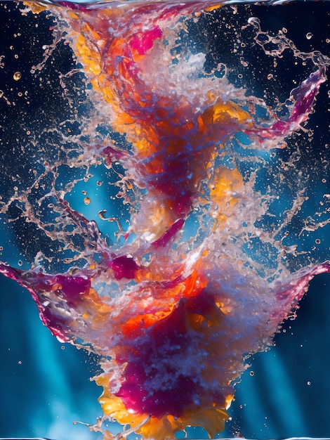 Foto explosie van kleurrijk water