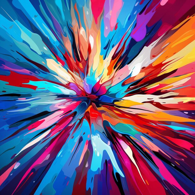 Explosie van kleurrijke abstracte kunst AI gegenereerde foto
