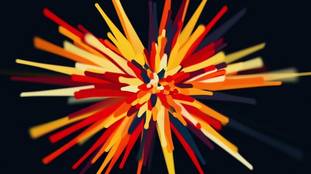 Foto explosie van kleurrijke lange vormen