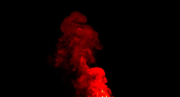 Explosie van vuur rook rood beeld geïsoleerd BG