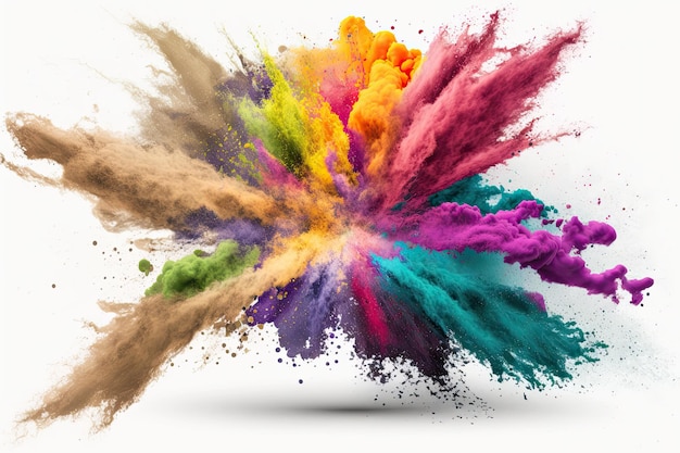 explosiepoeder met verschillende kleuren splash