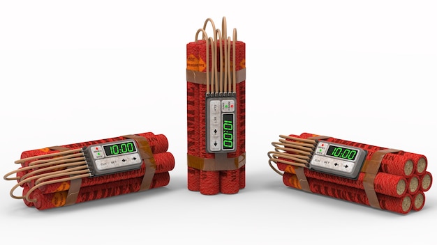 Explosieven met een timer. 3D-graphics