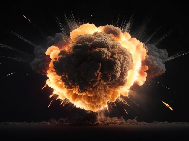 An explosion on a black background
