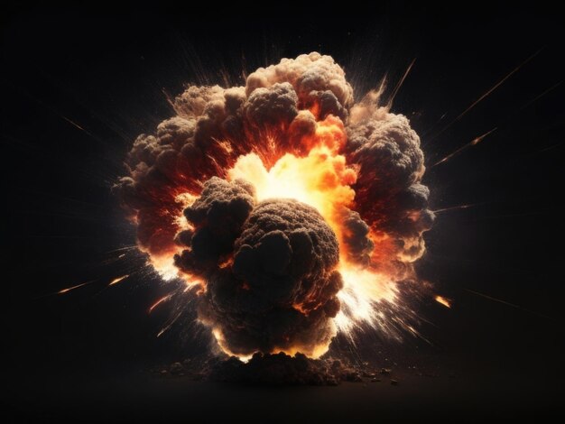 An explosion on a black background