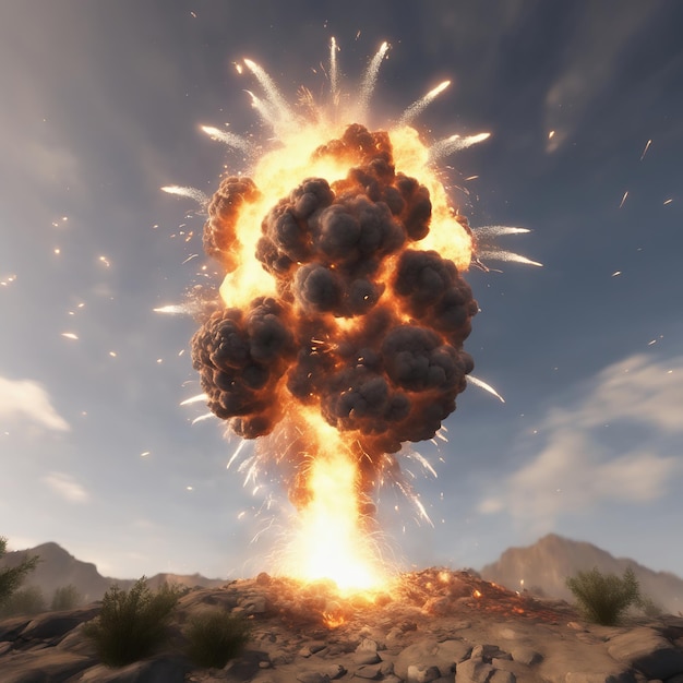 Photo explosion cloud explosion effect realistic explosion boom realistic fire explosion