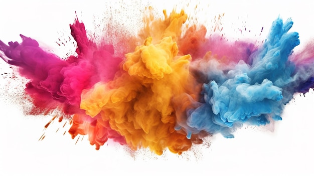 Explosion of color paint or powder abstract colorful background illustration generative AI