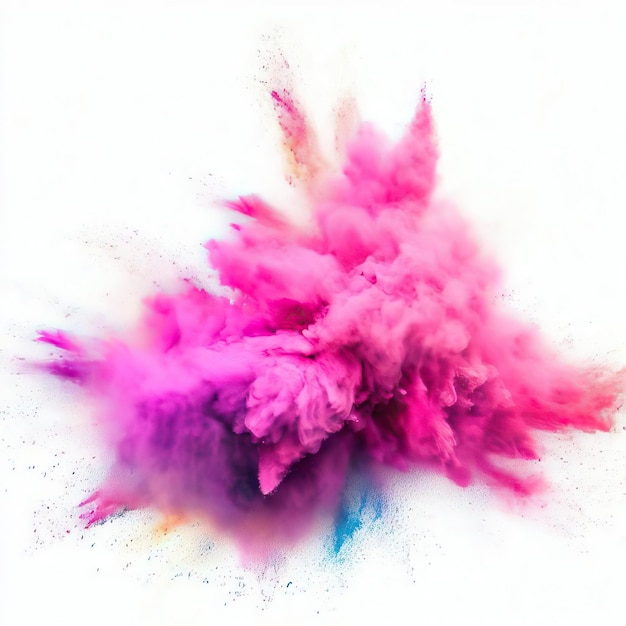 Photo the explosion of colored powder is isolated on white background abstract background generative ai