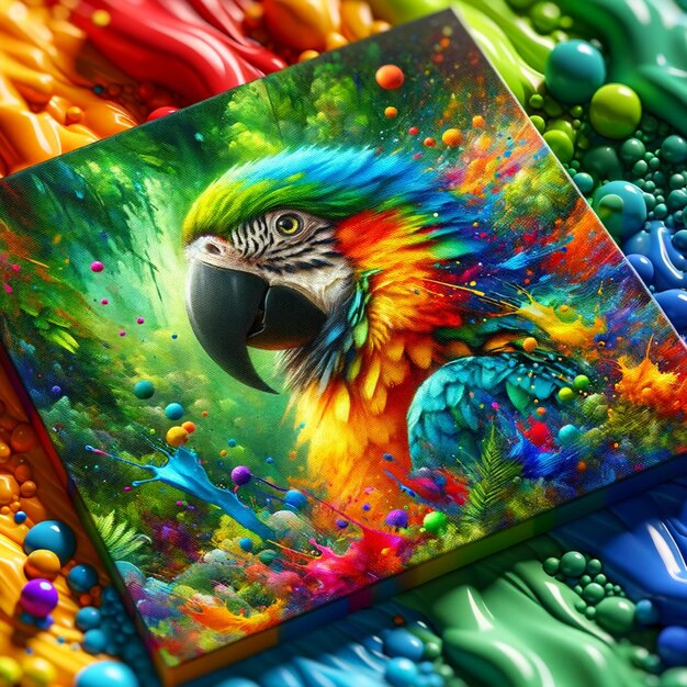 Explosion of Colors Abstract Parrot Art