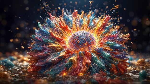 Photo explosion of colors in a big bang style