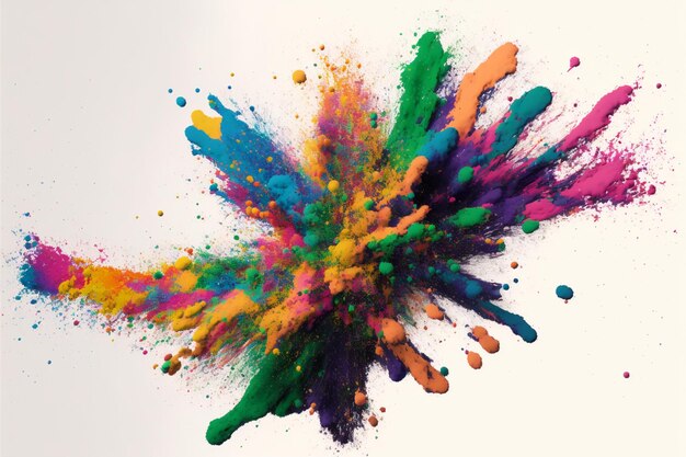 Explosion of colors with white background