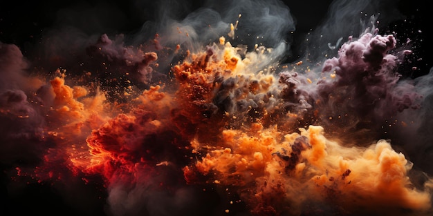 Explosion Effect Fire Blast Landscape Generative AI