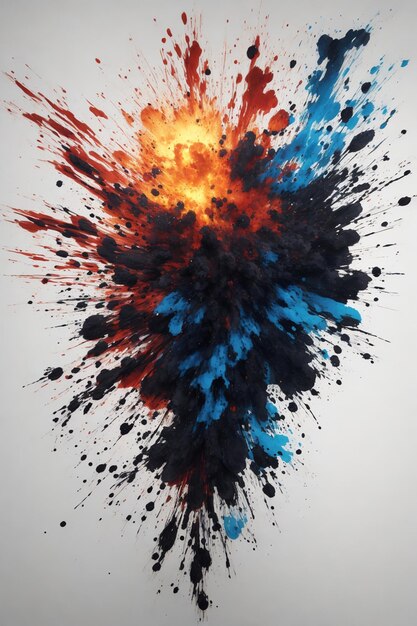 Photo explosion of ink effect