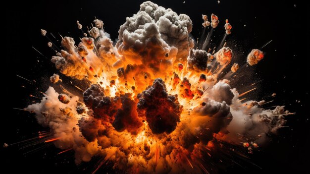 Explosion isolated on black background