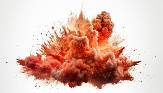 Photo explosion isolated on white background