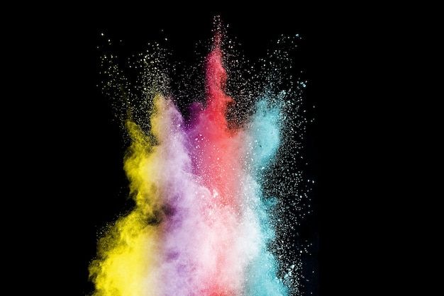 Фото Взрыв цветного порошка на черном