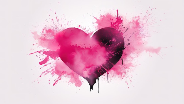 Explosion of pink heart abstract image of love and emotions