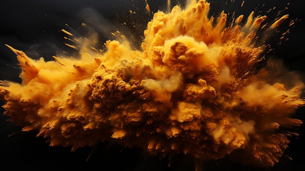 Explosion of powder explosion isolated on black backgroundgenerative ai