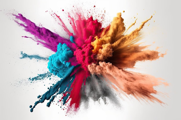 explosion powder with different colors splash