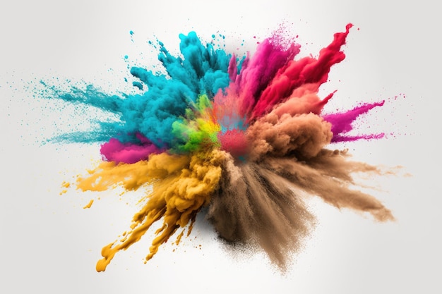 explosion powder with different colors splash