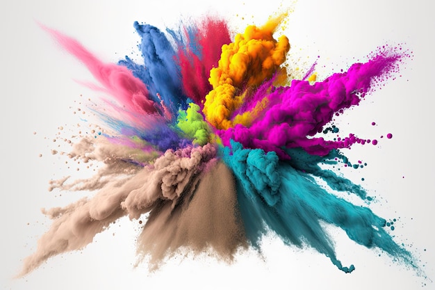 explosion powder with different colors splash