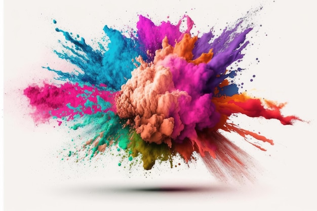 explosion powder with different colors splash