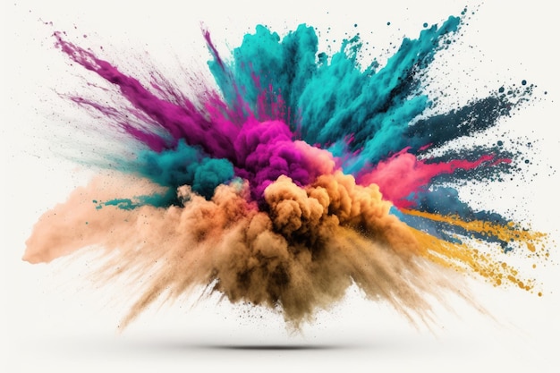 explosion powder with different colors splash