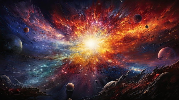 Explosion in space