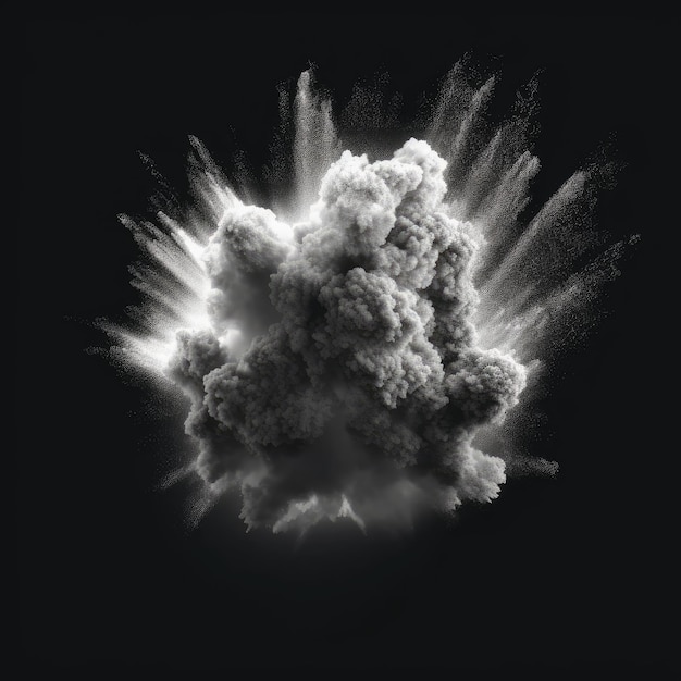 Premium AI Image | Explosion of white powder isolated