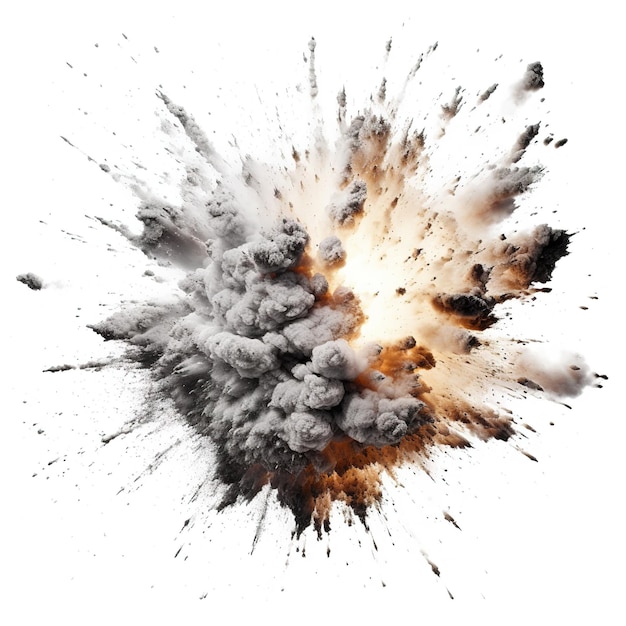 Explosion with sparks isolated on transparent background Generative ai