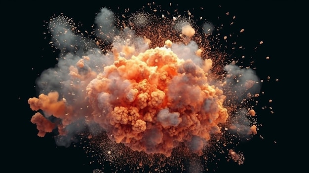 Explosions isolated on transparent background Gener generative ai