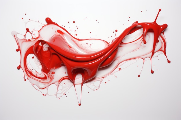 Explosive Beauty Unleashing Red Fury on a Pure White Canvas