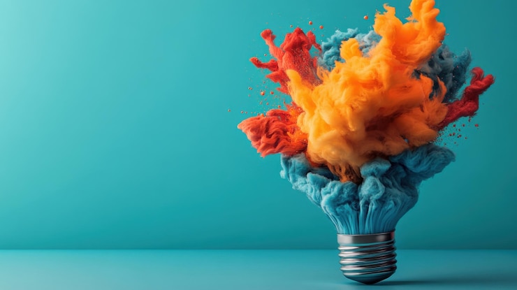 Photo explosive colors of creativity and imagination