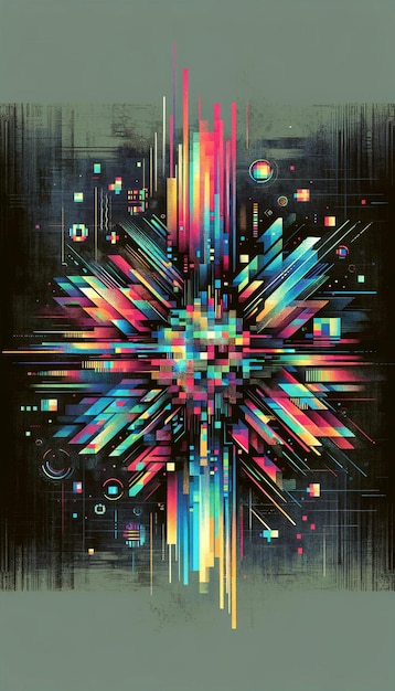 Photo explosive digital abstract geometric artwork