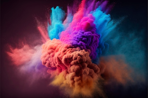 Explosive powder texture, surreal vivid colors