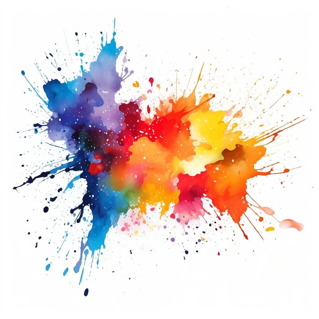 Explosive vibrant watercolor splash for brush stroke