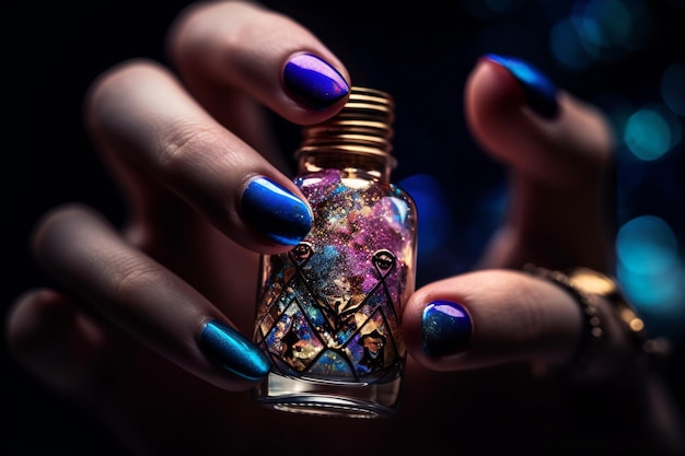 Expressief Nail Art-model met bijpassende nagellakfles