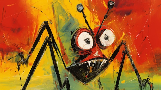 Expressieve Cartooning Eng Insect In Fauvisme Stijl