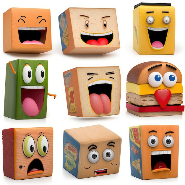 expressieve emoticon gezicht brood emoji